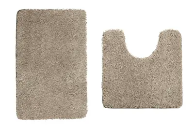 Komplet nedrsečih kopalniških preprog, 2-delni komplet vpojnih kopalniških preprog