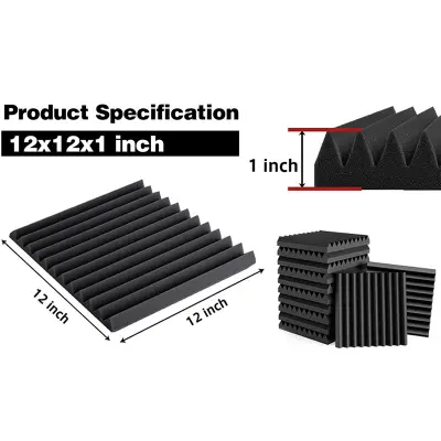 Zvočno vpojne penaste plošče Black M 24-paket