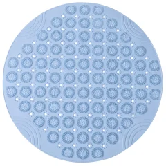 Nedrseča kopalniška podloga, TPE tuš podloga z drenažnimi luknjami, 30 cm okrogla Blue