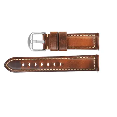 Usnjen pašček za uro Italian Leather - rumeno rjava, 22 mm