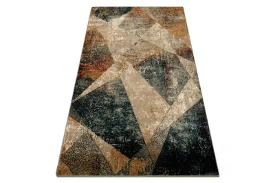 Preproga volna OMEGA RAMI Mozaik smaragdna barva 200x300 cm