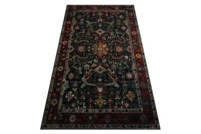 Preproga volna POLONIA VERANO Ornament, okvir mornarica 200x300 cm