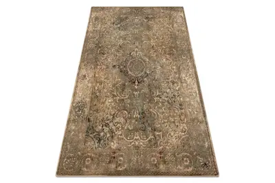 Preproga volna OMEGA LUMIER Ornament vintage iron zelena 200x300 cm