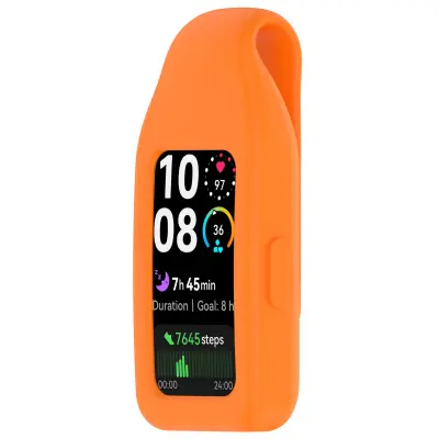 Jeklena zaponka za Huawei Band 10/9/8 - Silikon Orange