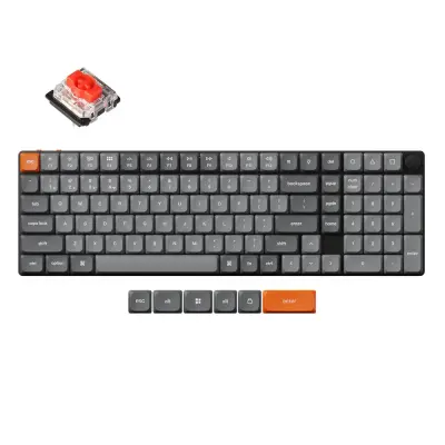 Keychron K17 Max QMK Brezžična mehanska tipkovnica Bela LED / Low Profile / Brown / K17M-A1