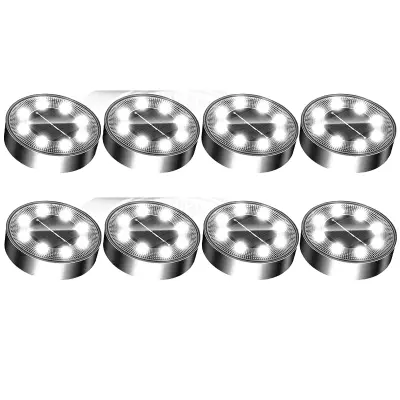 8-Pack Nerjaveče Jeklo Vgradne Luči za Zunanjo Uporabo Silver