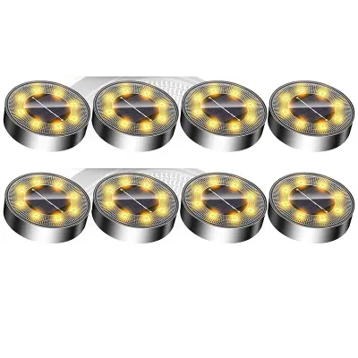 8-Pack Nerjaveče Jeklo Vgradne Luči za Zunanjo Uporabo Gold