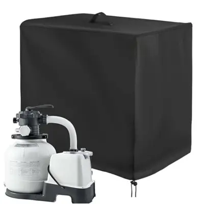 Na vremenske vplive odporen pokrov vodne črpalke - črn - 55x50x62 cm  M