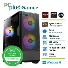 PCPLUS Gamer Ryzen 7 9700X, 32 GB RAM, 2 TB SSD, RX 9070XT 16GB, W11H + Xbox GP gaming namizni računalnik