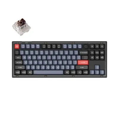 Keychron V3 QMK Mehanska tipkovnica po meri / Frosted Black / K Pro Brown / V3-C3
