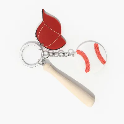 Akrilni obesek za ključe za baseball - eleganten dodatek za avto in ključe   Model 1