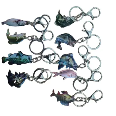 Komplet obeskov za ključe z jastogovo zaponko - 9 kosov akrila in jekla