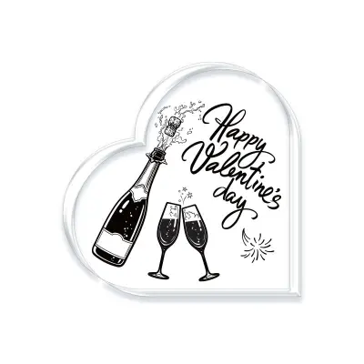 Akrilna Dekoracija za Mizo v Obliki Srca - Popolno Darilo   Model 8