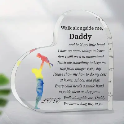 Akrilna Dekoracija za Mizo v Obliki Srca - Popolno Darilo   Model 10