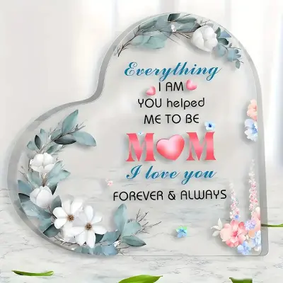 Akrilna Dekoracija za Mizo v Obliki Srca - Popolno Darilo   Model 6