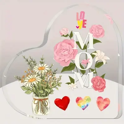 Akrilna Dekoracija za Mizo v Obliki Srca - Popolno Darilo   Model 7