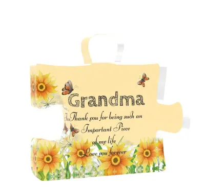 Ukrivljena akrilna namizna dekoracija z UV tiskom - 10x8,6 cm