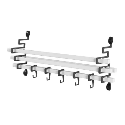 SoBuy Stenska polica s kavlji 48x20x8cm FRG173-W