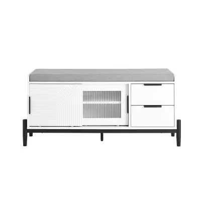 SoBuy vhodna klop s prostorom za shranjevanje 110x35x51cm FSR187-W