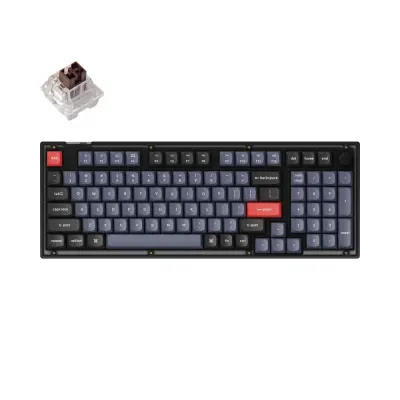 Keychron V5 QMK Mehanska Tipkovnica / Matirana črna barva / Keychron K Pro Brown / V5-C3