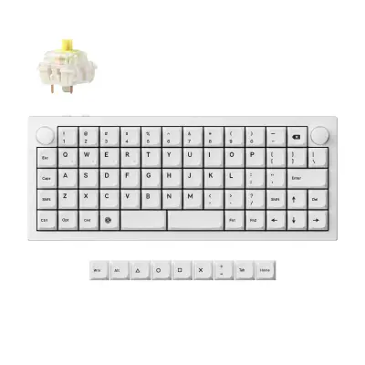 Keychron Q15 Max QMK Brezžična mehanska tipkovnica / bela / Gateron Jupiter Banana / Q15M-M4