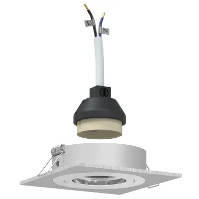 vidaXL Vgrajeni reflektorji 12 kosov Kvadrat GU10 Srebrna 91x91 mm