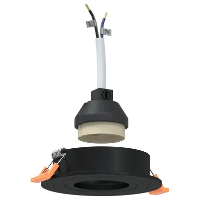 vidaXL vgrajene luči 12 kosov okrogla GU10 črna Ø91 mm