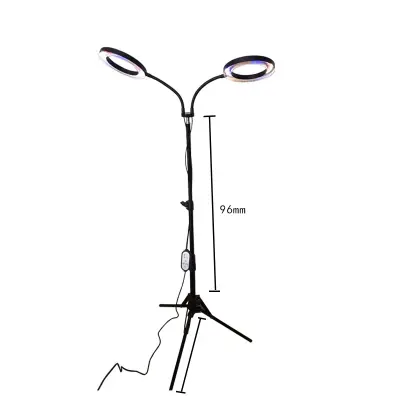 Dvojna rastna svetilka za rastline s stojalom za tri pod (EU vtič)