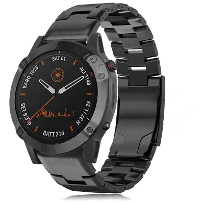 Titanov pašček za uro Garmin Fenix 7X/6X/5X - hitra sprostitev, 26 mm, črna
