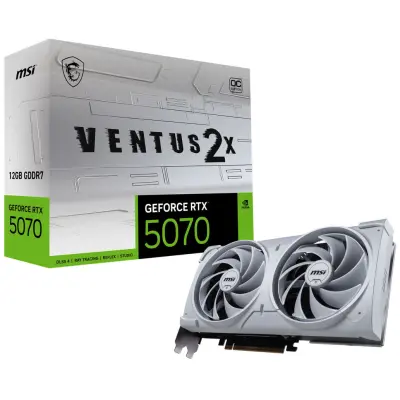 Grafična kartica nVidia RTX5070 MSI Ventus 2X OC Bela - 12GB GDDR7 (V532-004R)