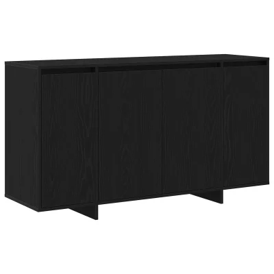 vidaXL Črni hrastov strani šal Črn hrast Lesna vezna 135 x 41 x 75 cm