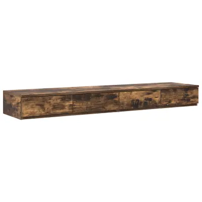 vidaXL Predali za posteljo Dimenzije: 160x36,5x16,5 cm, Inženirski les, Prekajeno hrast