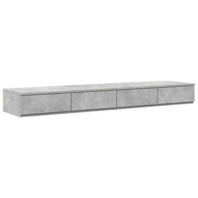 vidaXL Predali za postelje Betonsko sivo 150x36,5x16,5 cm Inženirski les