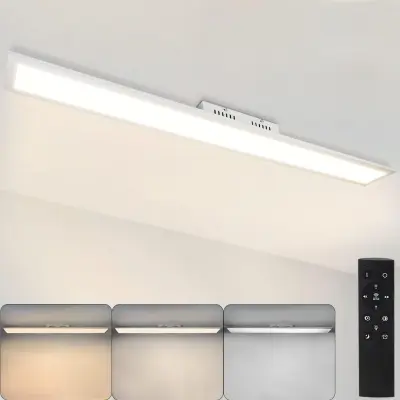 NETTLIFE LED stropna svetilka 42W bela 3360lm 120x15cm zatemnljiva plošča z daljinskim upravljalnikom