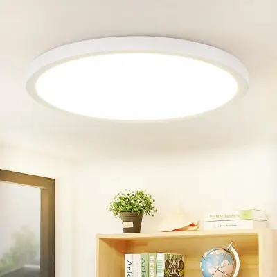 NETTLIFE LED stropna svetilka 24W okrogla črna 4000K moderna kopalniška svetilka nevtralno bela ultra tanka IP44 vodoodporna