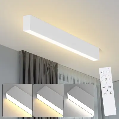 NETTLIFE LED stropna svetilka - 21" dolga svetilka, moderna zatemnljiva svetilka z daljinskim upravljalnikom, 17W, pisarniška panelna svetilka
