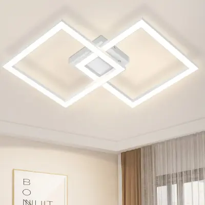 NETTLIFE LED: Bela stropna svetilka 24W 3000K za dnevno sobo, kuhinjo, spalnico in hodnik