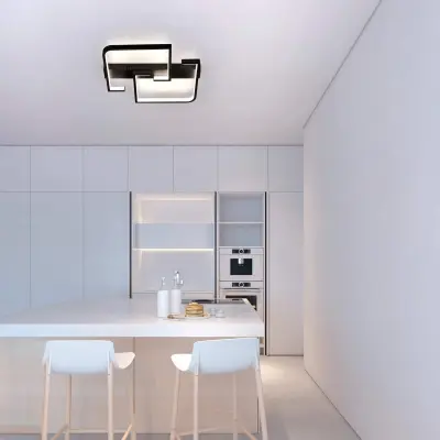 NETTLIFE LED stropna svetilka 35W črna zatemnilna svetilka za dnevno sobo z daljinskim upravljalnikom modernega