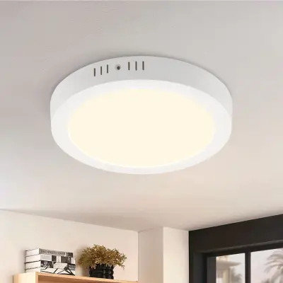 NETTLIFE Moderna okrogla LED stropna svetilka, bela, za hodnik, 3000K, 18W, IP44, vodoodporna za kuhinjo, pisarno, otroke, kopalnico