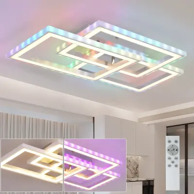 LED stropna svetilka za spalnico z daljinskim upravljalnikom, moderna oblikovalska, 45W RGB