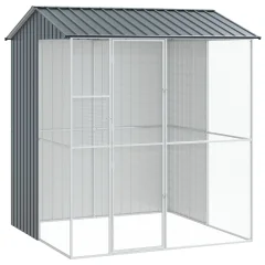 vidaXL Aviarium za ptice Antracit 215x210x247 cm Jeklo