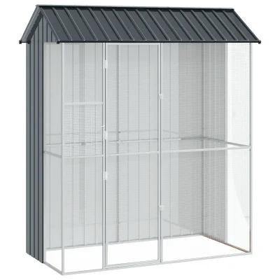 vidaXL Letalska kletka za ptice Antracit 215x110x247 cm Jeklo
