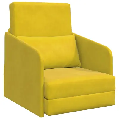 vidaXL tla kavč postelja 2 v 1 Rumena 65x80x83 cm Velur