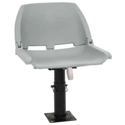vidaXL Zložljiv sedež za čoln 2 kosa brez blazine siv 48x51x41 cm