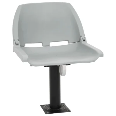 vidaXL Zložljiv sedež za čoln 2 kosa brez blazine siv 48x51x41 cm