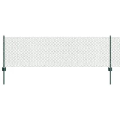 vidaXL Ograje 11 kos U-kanal Zelena 60 cm Jeklo