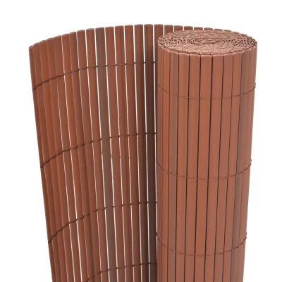 vidaXL Vrtna ograja Dvoslojna PVC 150x500 cm Rjava