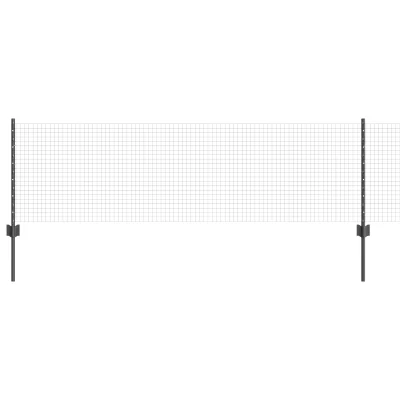 vidaXL Set varjene žične ograje z 44 U stebrički siva 0,6x100 m jeklo