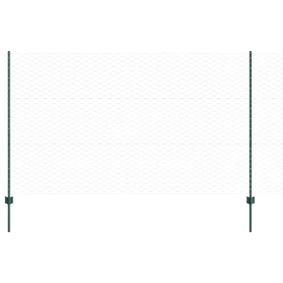 vidaXL Ograjne palice 11 kos U-kanal zelene 140 cm jeklo