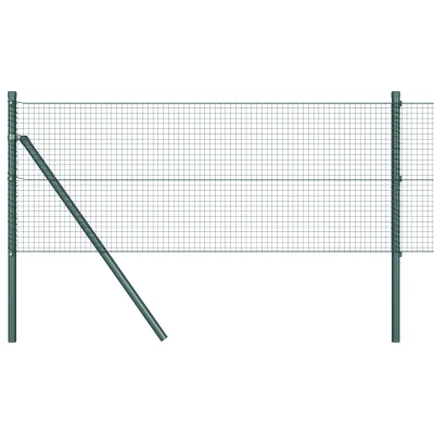 vidaXL varjena žična ograja s 13 stebrički zeleno 0.8x25 m jeklo